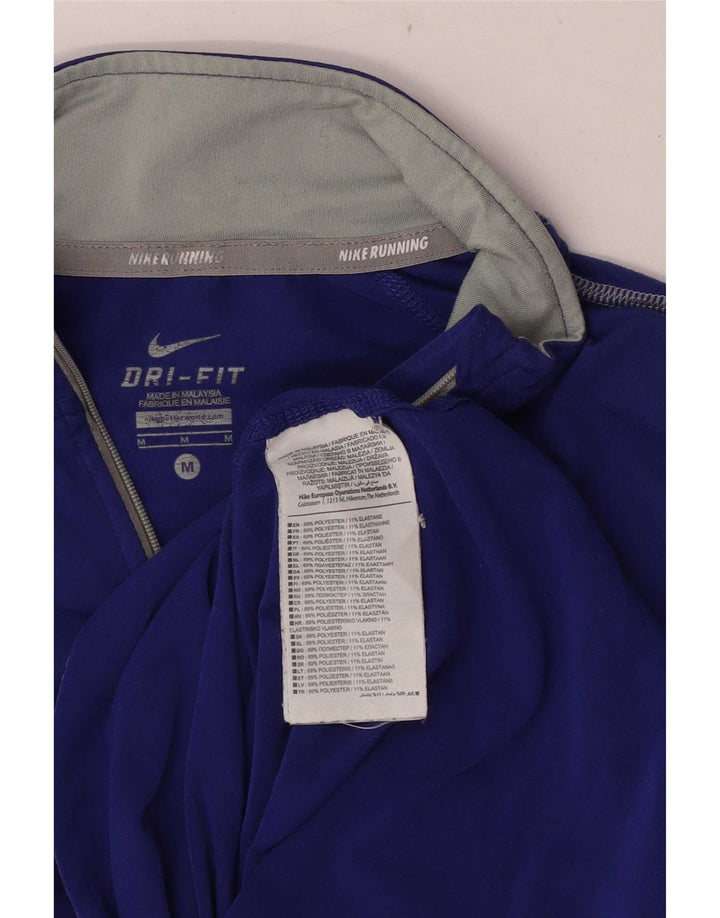 Женский спортивный костюм-пуловер с воротником на молнии Nike Dri Fit UK 12, средний синий