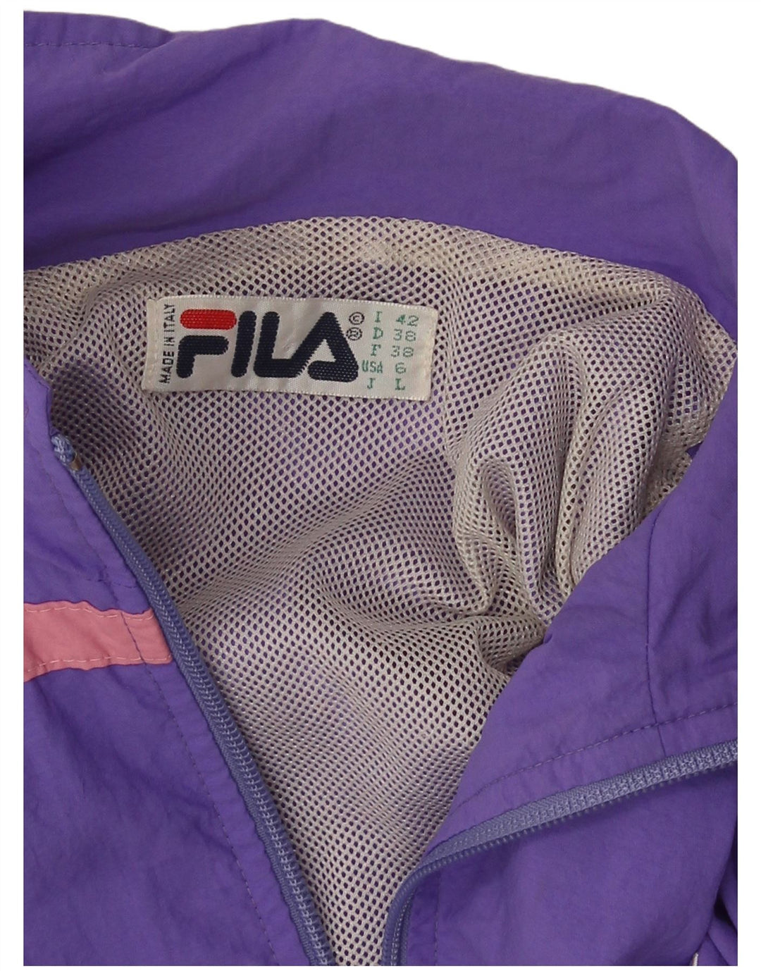 Fila Женский спортивный костюм с графическим рисунком IT 42, средний фиолетовый с цветными блоками