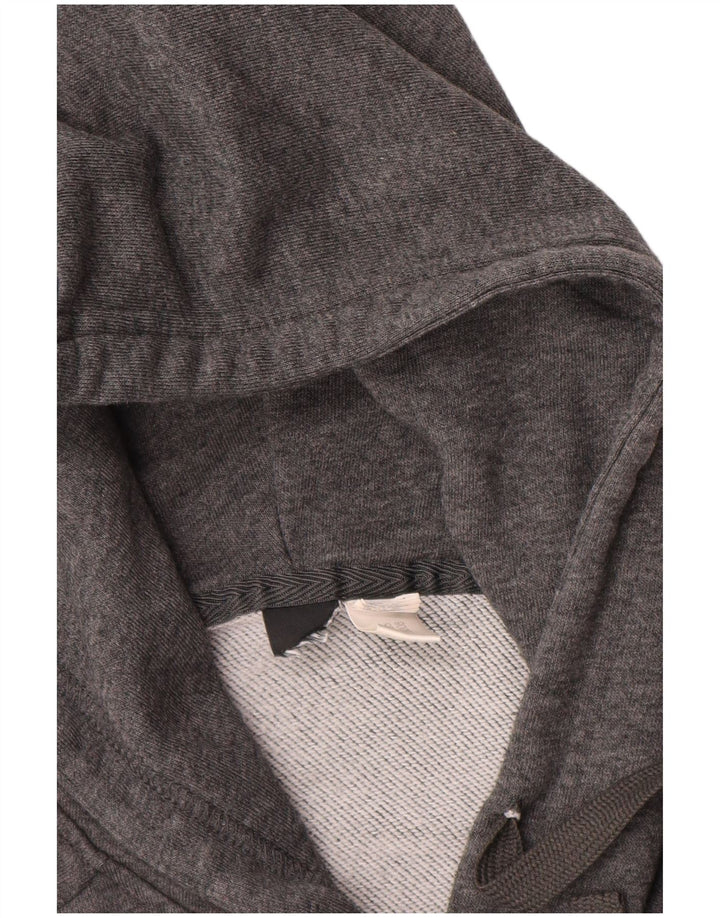 ADIDAS Womens Graphic Hoodie Jumper UK 12 Medium Grey