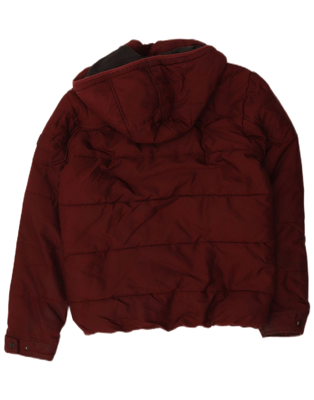 Мужская утепленная куртка Jack & Jones с капюшоном UK 36, маленький бордовый полиэстер