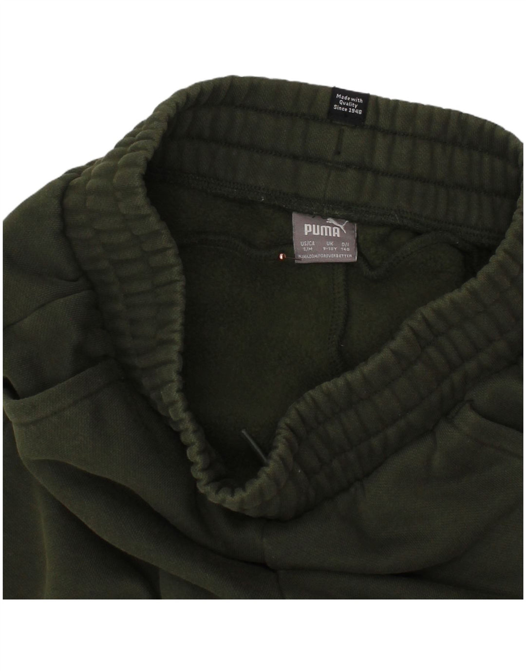 PUMA Boys Tracksuit Trousers Joggers 9-10 Years  Green Cotton