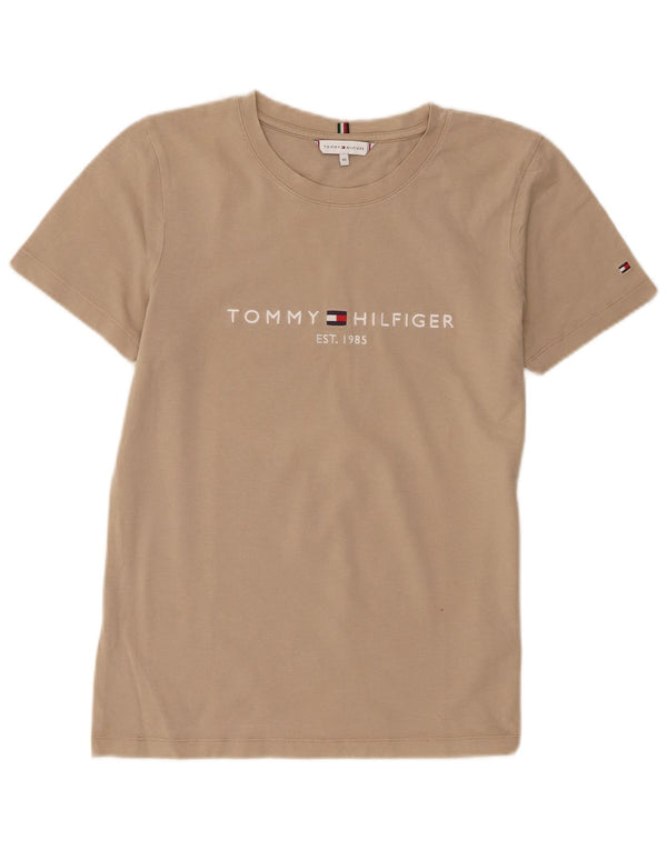 Женская футболка с рисунком Tommy Hilfiger Top UK 6 XS Бежевый хлопок