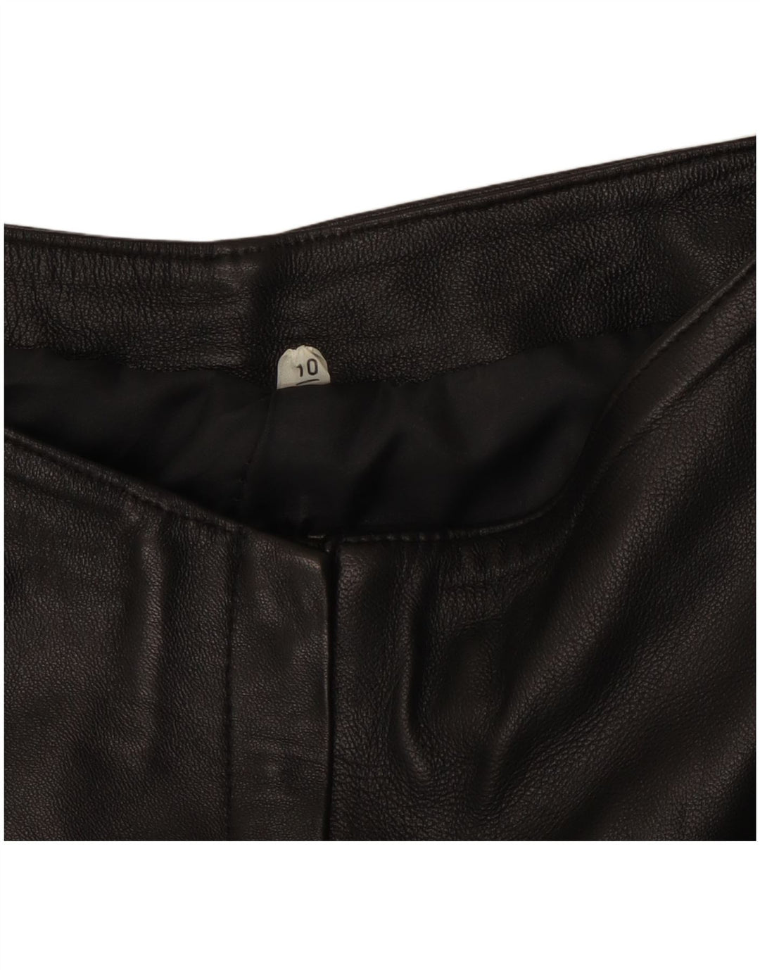 ВИНТАЖНЫЕ женские кожаные брюки UK 10, маленькие W27 L31, черные