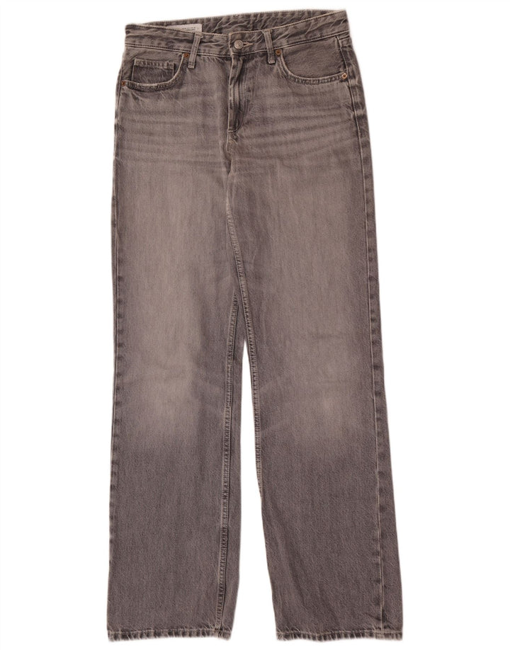 Женские прямые джинсы Zara EU 38, маленькие W28 L34, серый хлопок