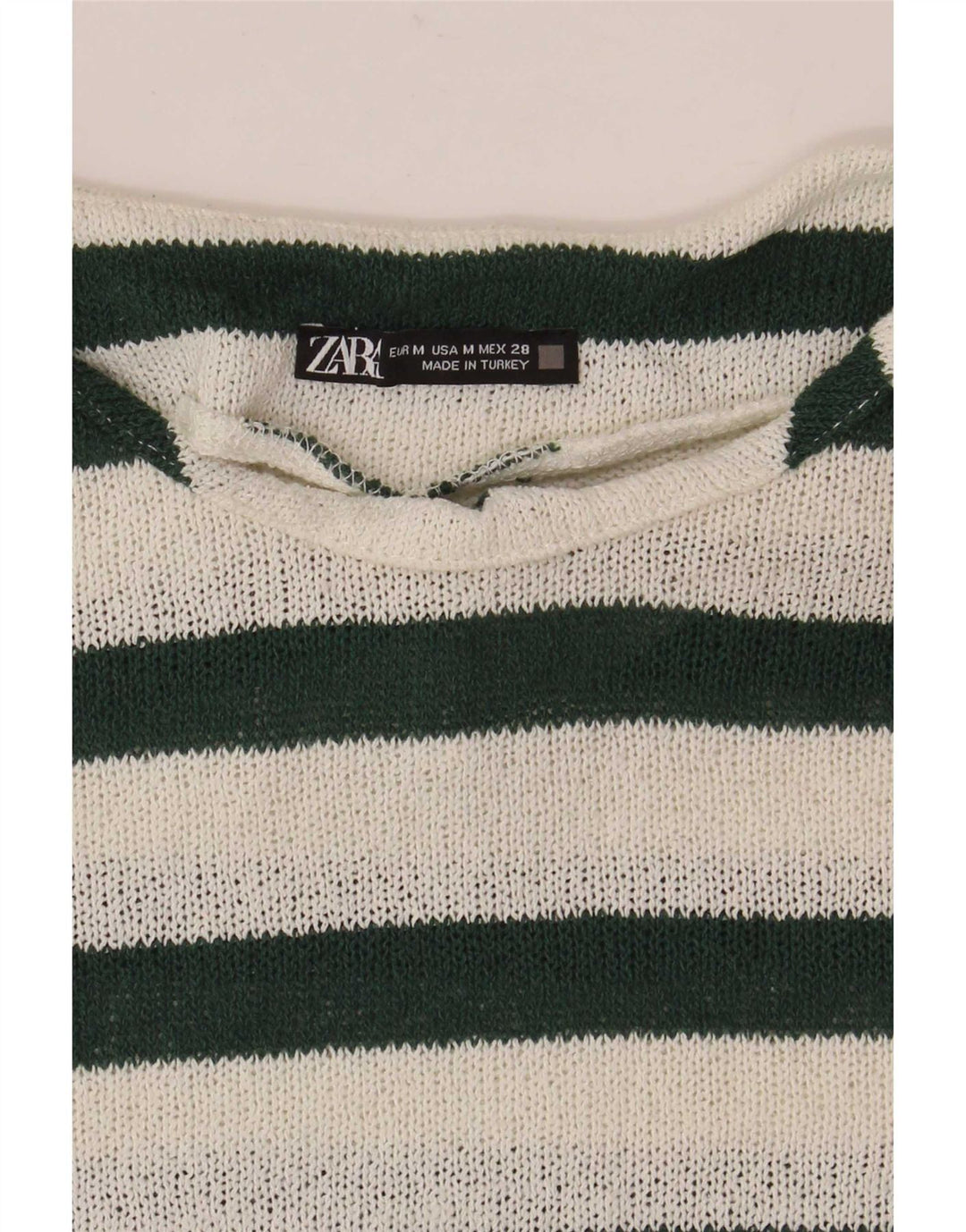Женская футболка Zara Top UK 14 Medium, белая полоска