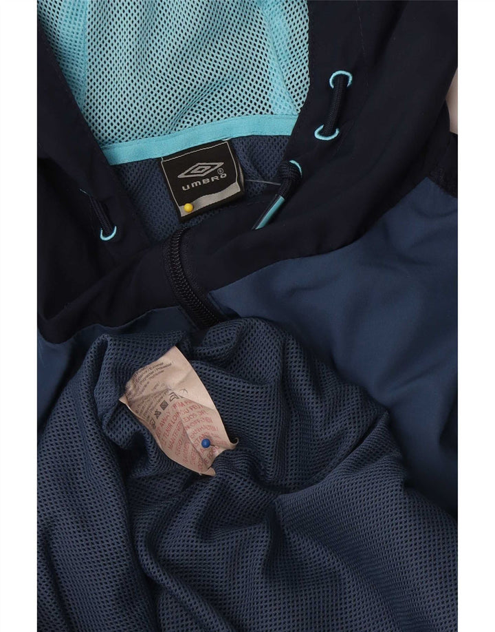 Мужская дождевик с капюшоном Umbro UK 42 XL Темно-синий Полиэстер с цветными блоками