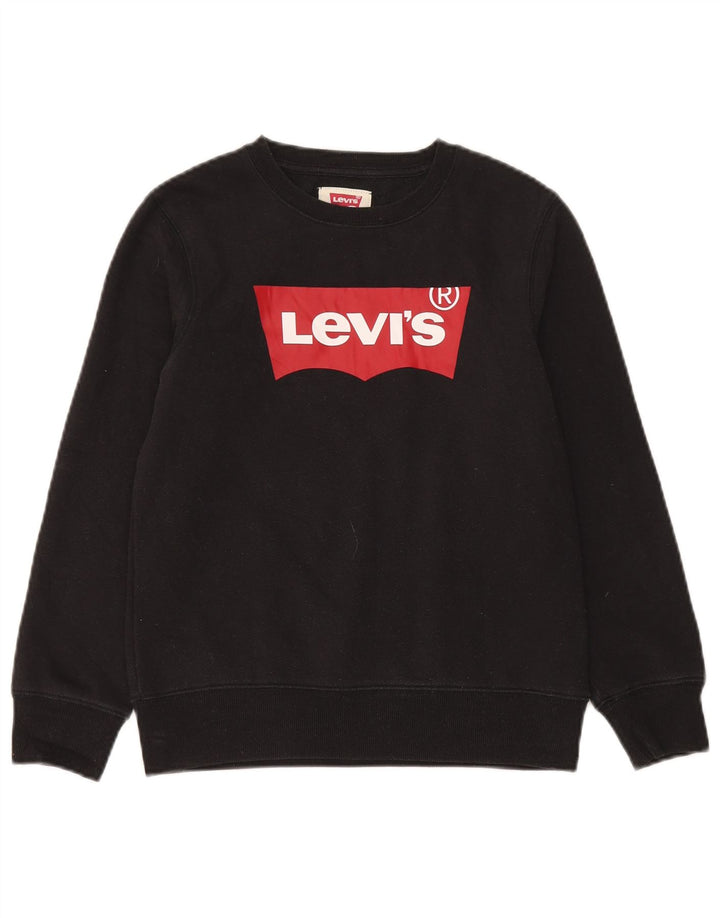 Свитшот с рисунком Levi's для мальчиков 11-12 лет, черный хлопок
