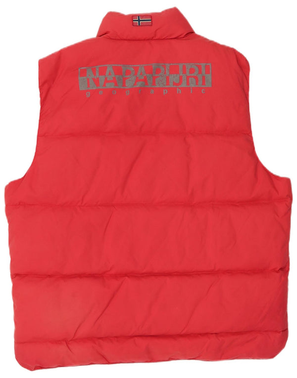 Napapijri Mens Geographic Graphic Padded Gilet UK 44 2XL Red Nylon