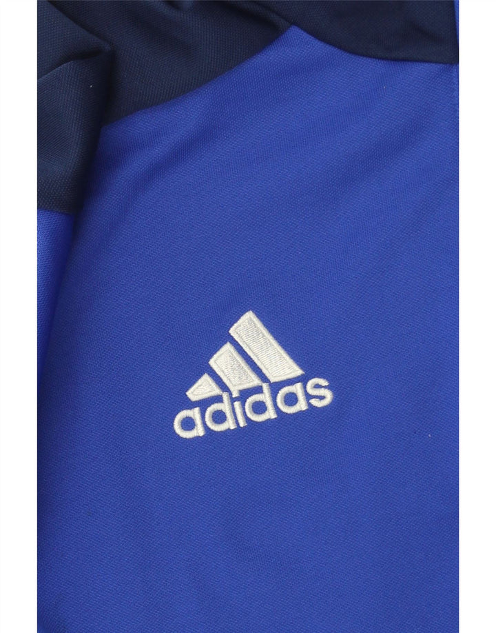 Мужской пуловер на молнии с рисунком Adidas спортивный костюм большой синий цветной блок