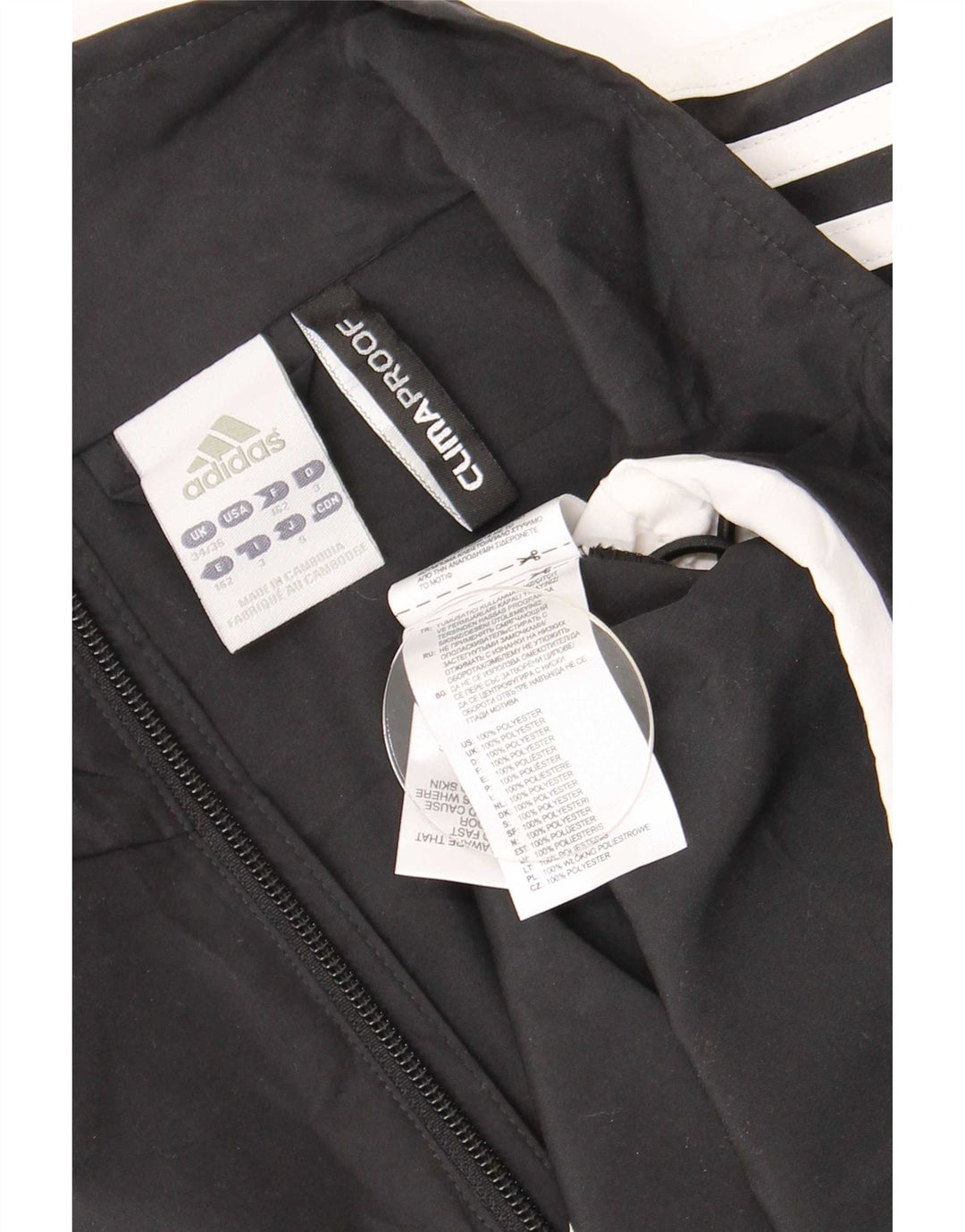 Мужской спортивный пуловер Adidas Clima Proof, топ UK 34/36, маленький черный