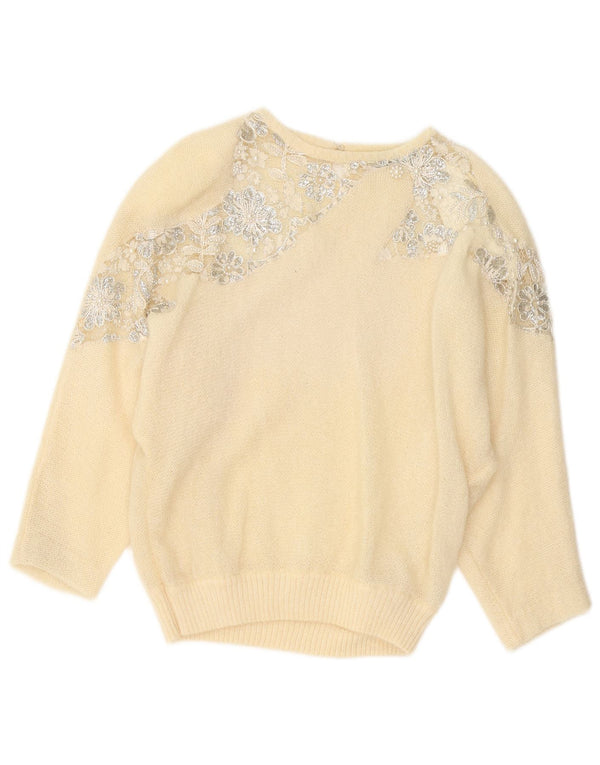 Женский джемпер с вырезом «лодочка» Giorgio Grati IT 44 Medium Off White Floral