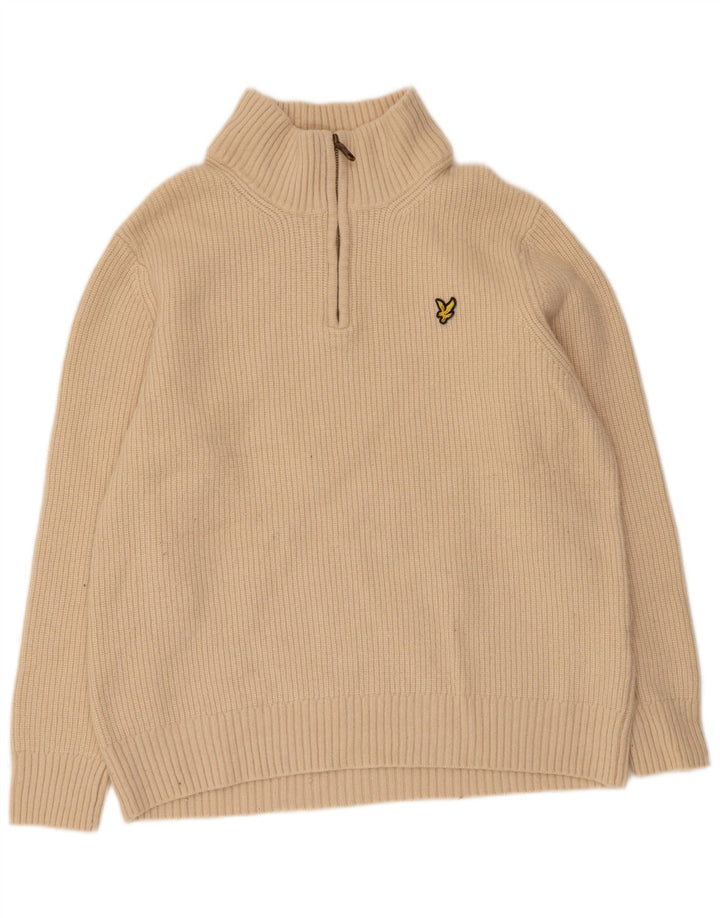 Мужской свитер с воротником на молнии Lyle & Scott XL, бежевый