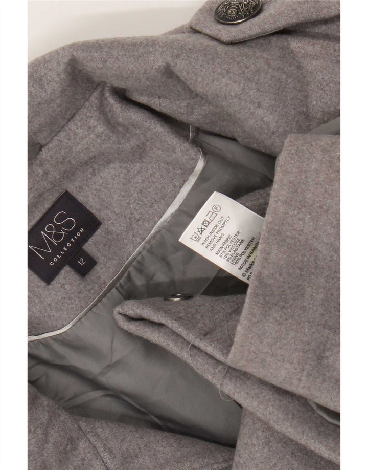 Женский короткий пиджак в стиле милитари Marks & Spencer UK 12, средний серый