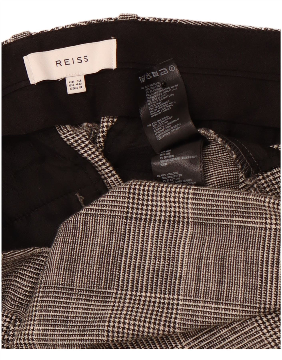 REISS Женские костюмные брюки с высокой талией UK 12 Medium W32 L28 Серые