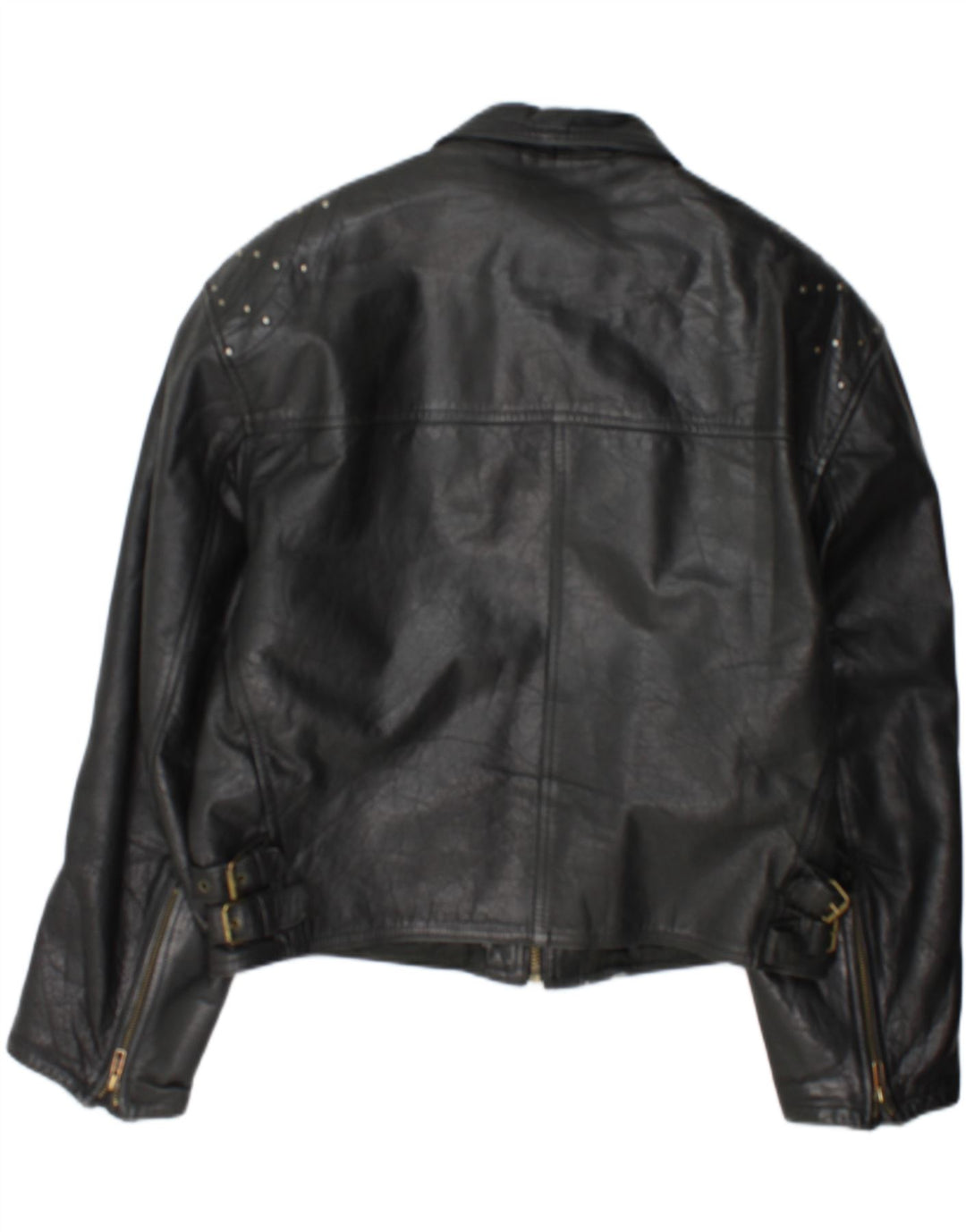 Винтажная женская кожаная куртка Racer UK 18 XL, черная кожа