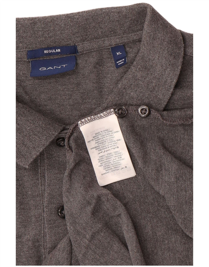 Мужская рубашка-поло стандартного кроя Gant XL, серая, хлопок