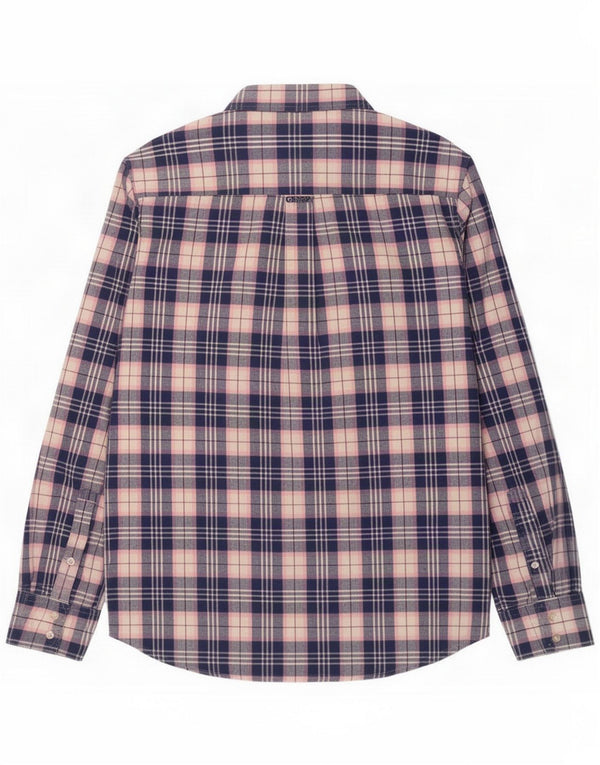 Crew Clothing Мужская фланелевая рубашка классического кроя в большую синюю клетку