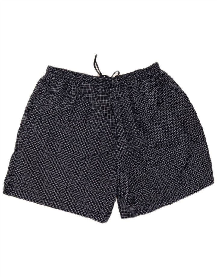 Мужские спортивные шорты Umbro 2XL, темно-синие, нейлон в клетку