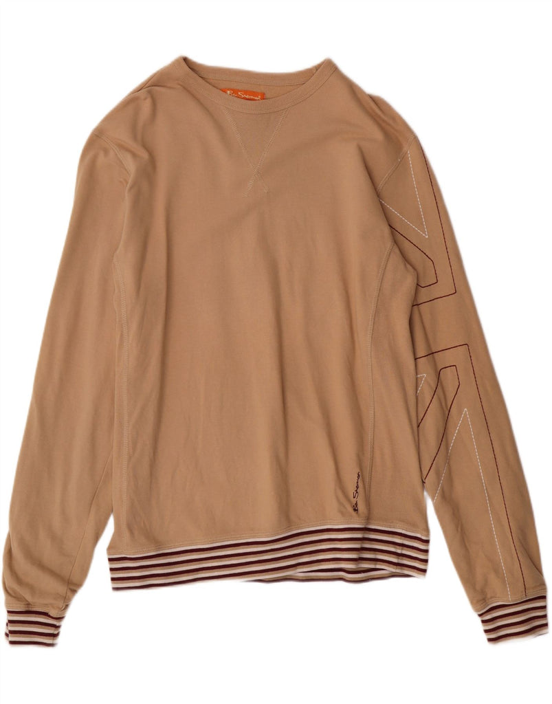BEN SHERMAN Womens Sweatshirt Jumper UK 16 Large Beige Cotton Vintage Ben Sherman and Second-Hand Ben Sherman from Messina Hembry 