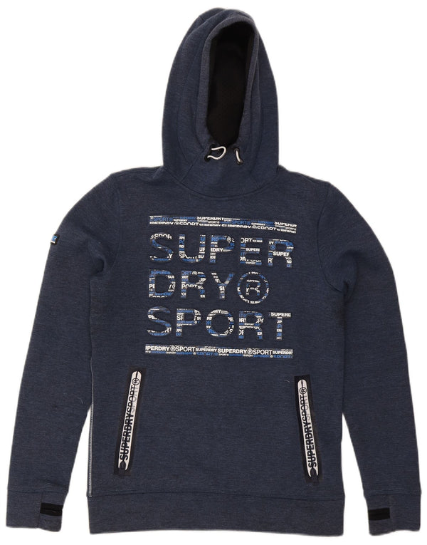 Мужской джемпер с капюшоном Superdry, маленький, темно-синий, полиэстер