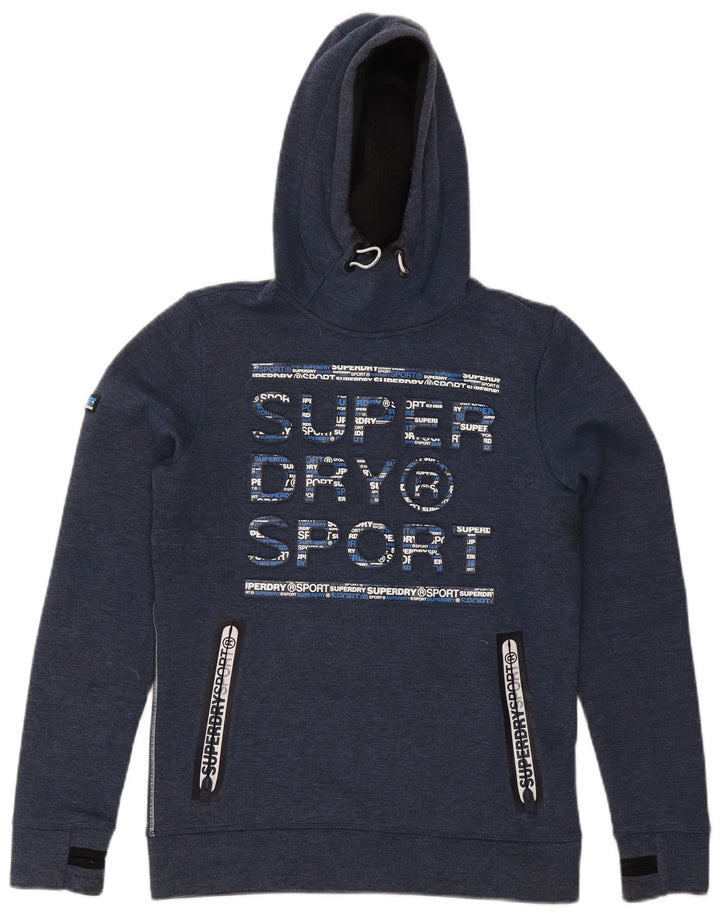 Мужской джемпер с капюшоном Superdry, маленький, темно-синий, полиэстер