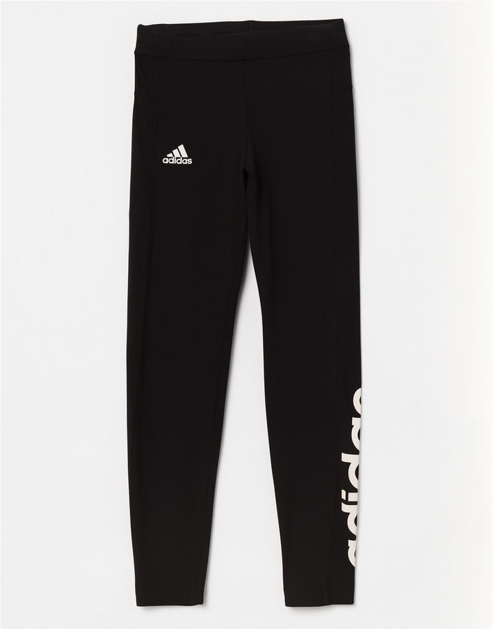 Женские леггинсы Adidas с рисунком, средние черные спортивные