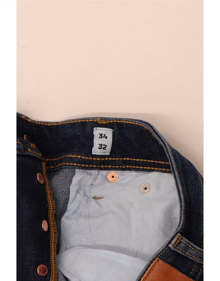 Мужские узкие джинсы Jack & Jones W34 L32 синие, хлопок