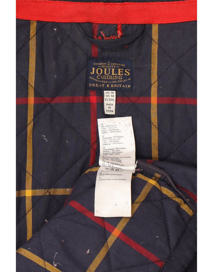 Женская стеганая куртка Joules UK 18 XL темно-синяя из полиэстера