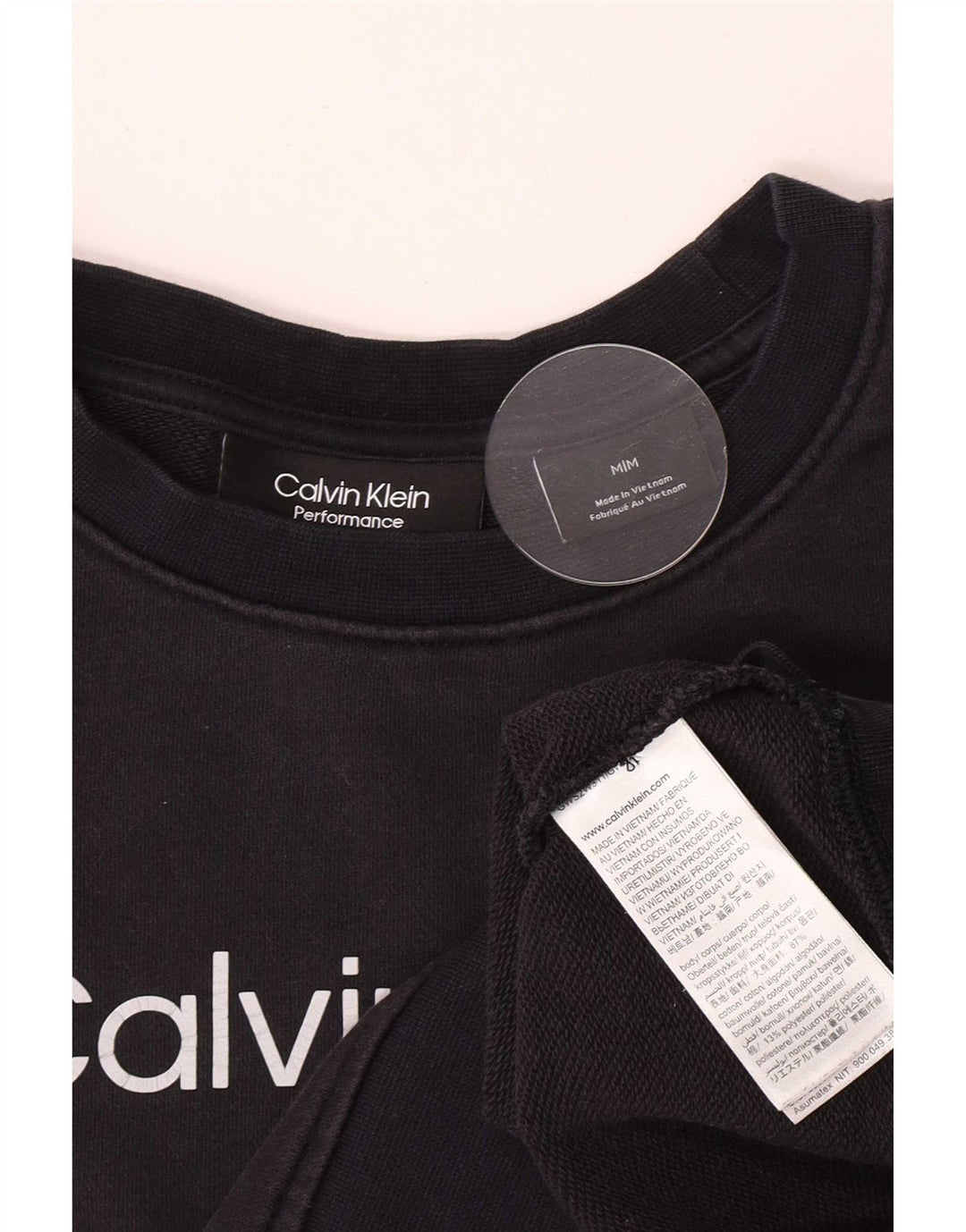 Женский укороченный свитшот с графическим рисунком Calvin Klein UK 14, средний темно-синий