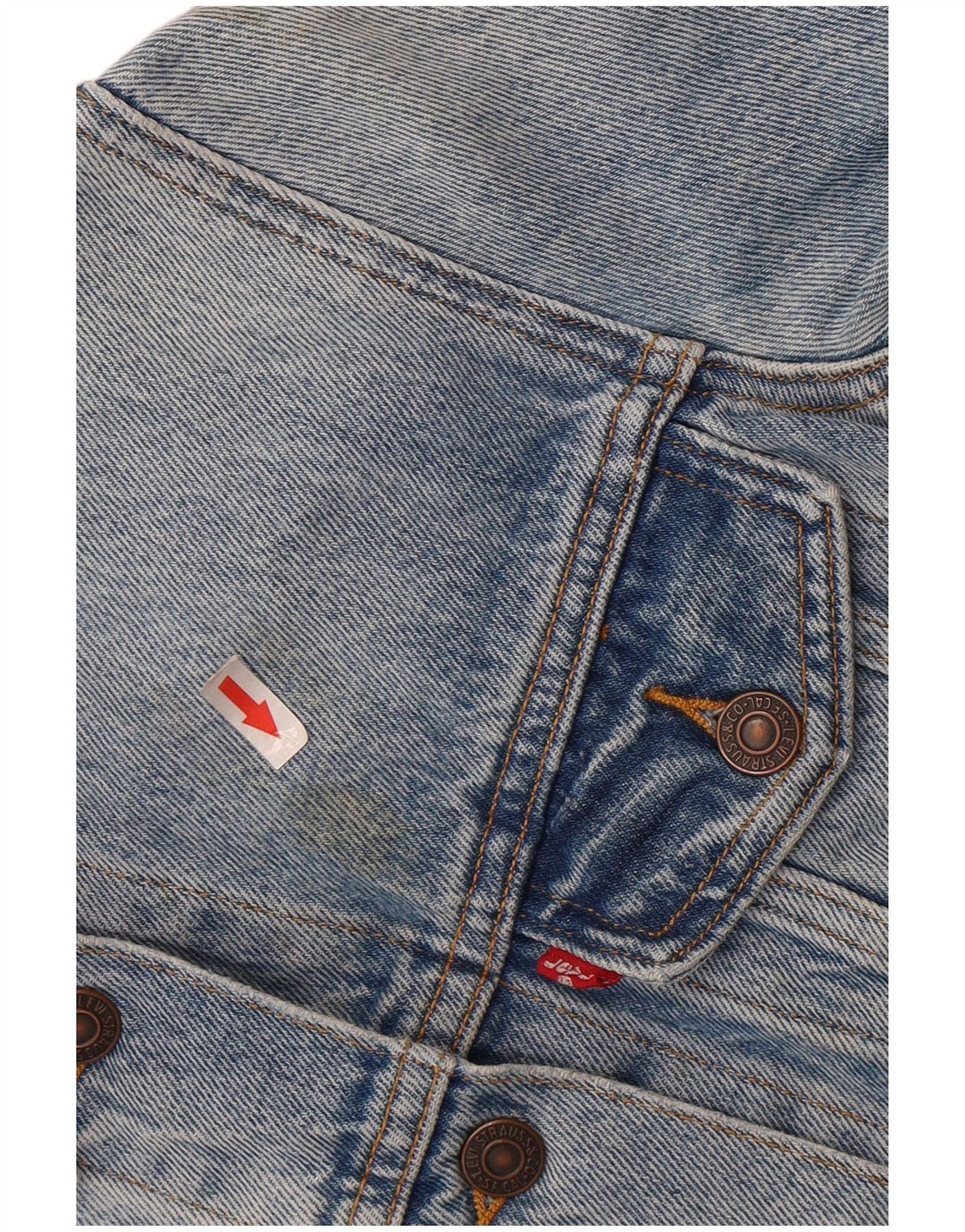 Женская джинсовая куртка LEVI'S UK 10, маленькая, синяя, хлопок