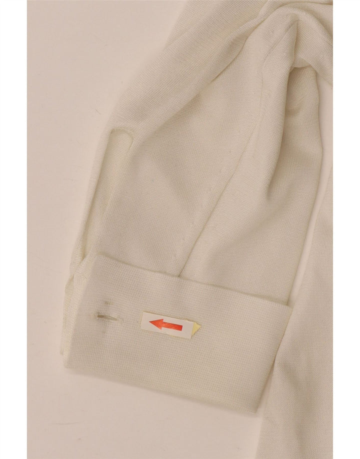 Винтажная женская блузка оверсайз с длинным рукавом, Великобритания, 16, большая белая