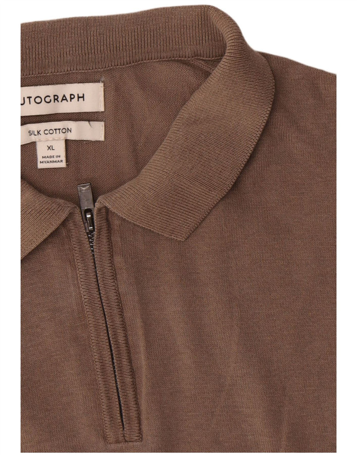 Мужская рубашка поло Marks & Spencer Autograph XL серая шелковая