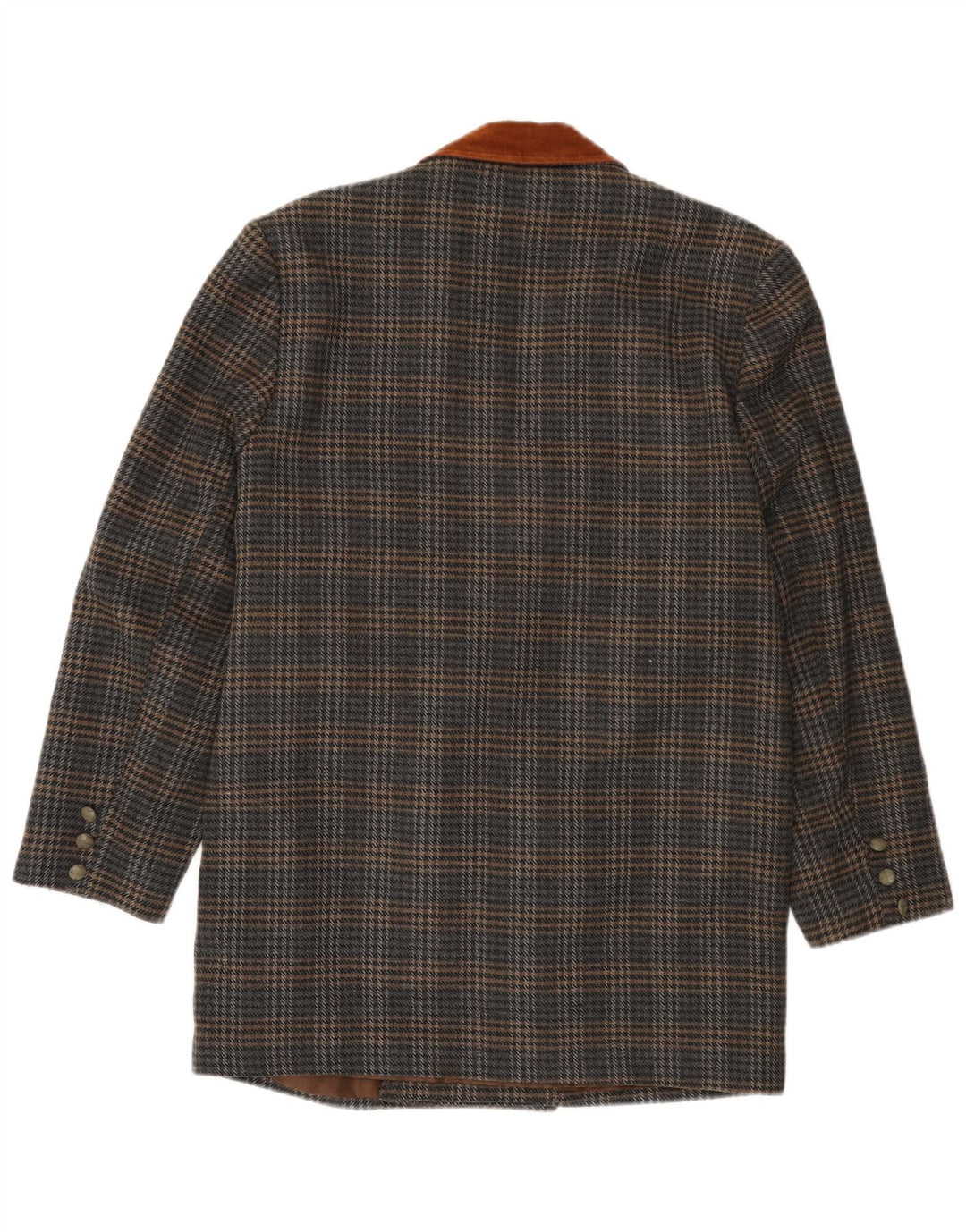 Мужской удлиненный пиджак VINTAGE UK 40, большой серый с узором «гусиные лапки»