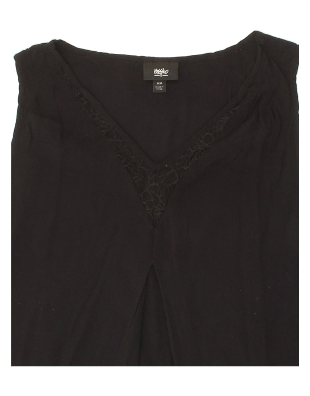 MOSSIMO Womens Sleeveless Blouse Top UK 14 Medium Black Rayon Vintage Mossimo and Second-Hand Mossimo from Messina Hembry 