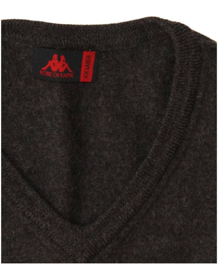 KAPPA Мужской свитер с v-образным вырезом 2XL Серый