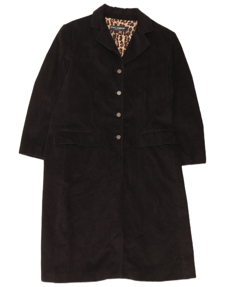 Женское вельветовое пальто Dolce & Gabbana IT 44, средний черный, хлопок, классика