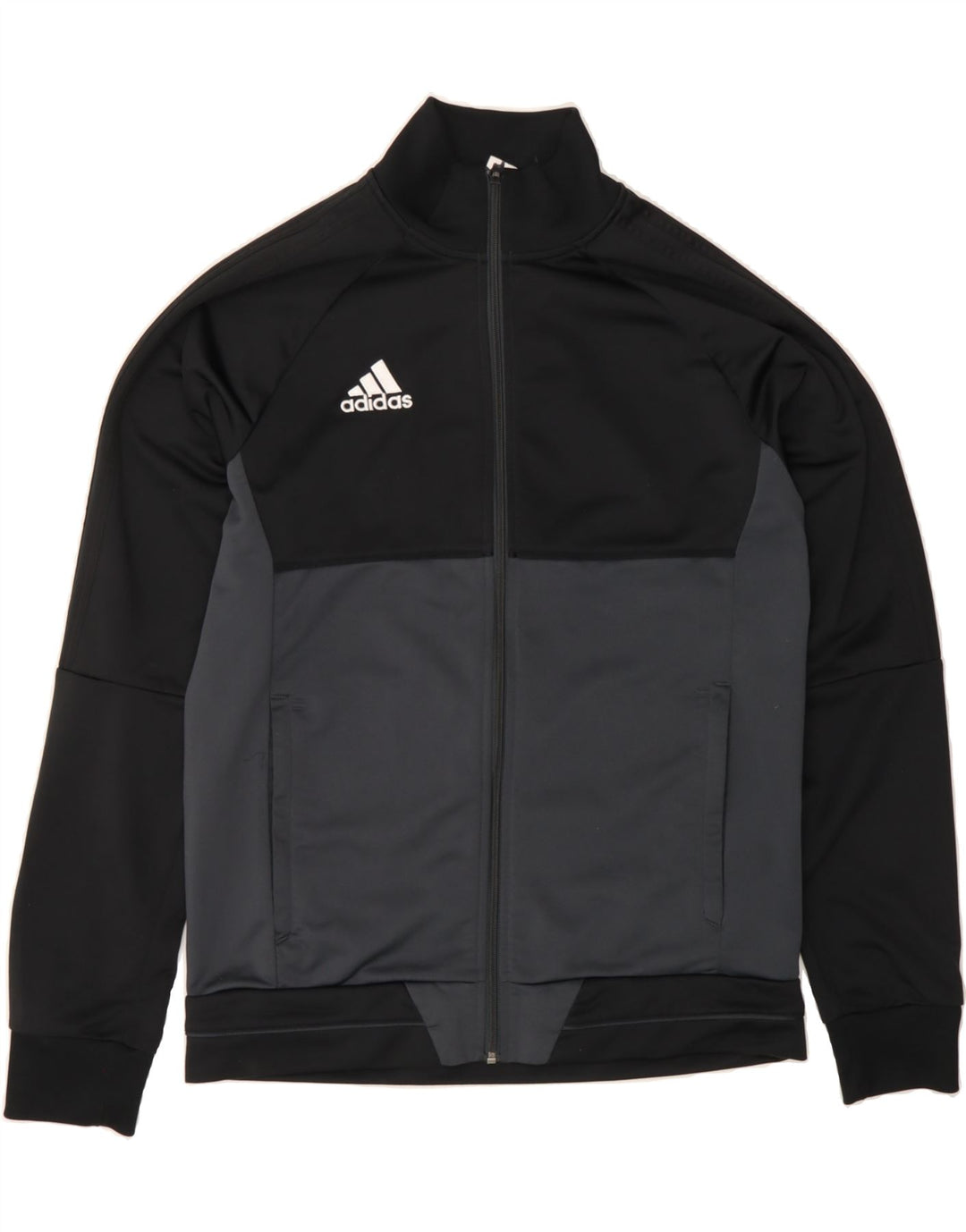Мужской спортивный костюм ADIDAS, верхняя куртка, средний черный, полиэстер с цветными блоками