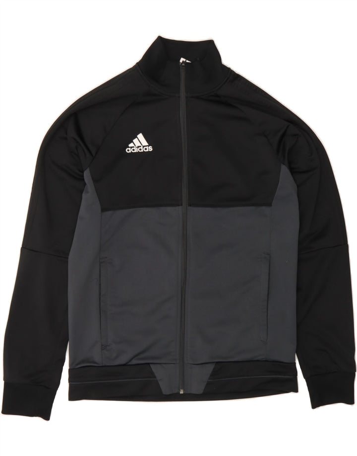 Мужской спортивный костюм ADIDAS, верхняя куртка, средний черный, полиэстер с цветными блоками