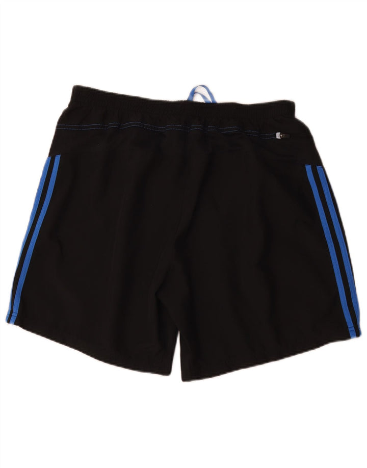 Мужские спортивные шорты Adidas Climalite, большие черные полиэстер с цветными блоками