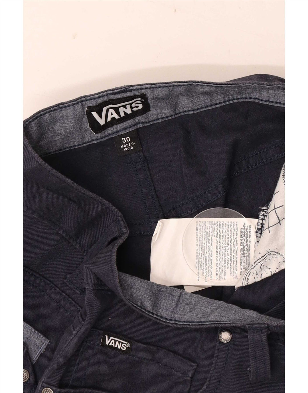 Мужские повседневные шорты Vans W30 среднего размера, темно-синие, хлопок