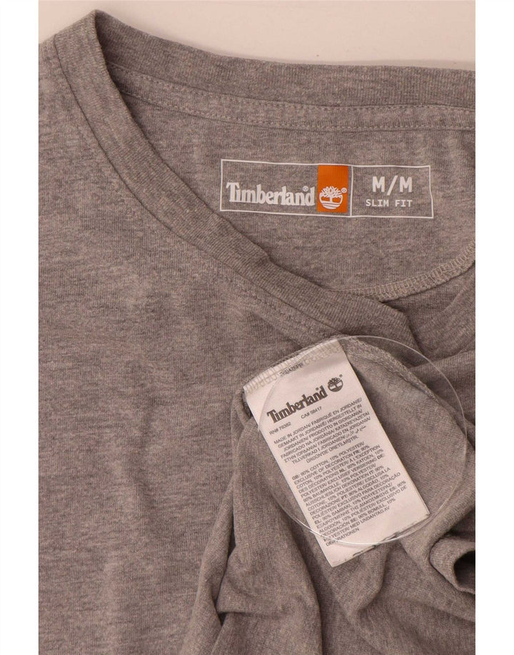 Мужская футболка Timberland Slim Fit, топ среднего серого цвета, хлопок
