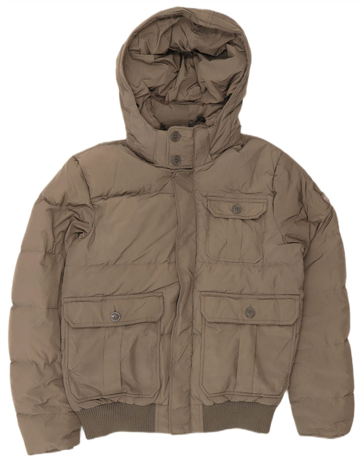 Мужская утепленная куртка с капюшоном Woolrich UK 36, маленький цвет хаки
