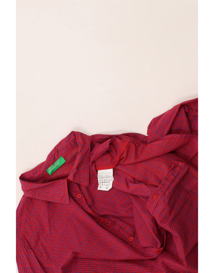 BENETTON Womens Shirt UK 18 XL Red Check Cotton Vintage Benetton and Second-Hand Benetton from Messina Hembry 