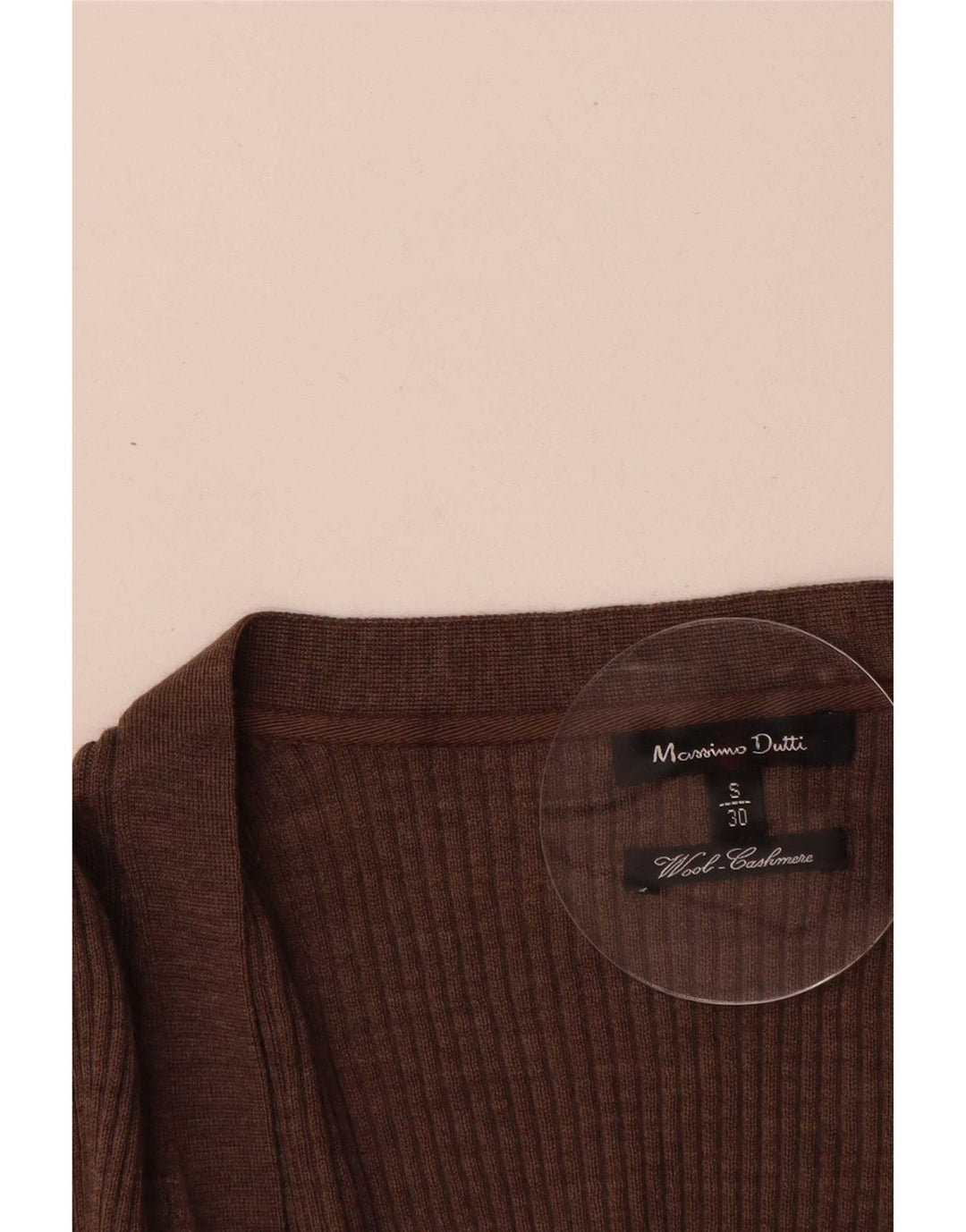 Женский удлиненный кардиган Massimo Dutti UK 10, маленький, коричневый, шерсть
