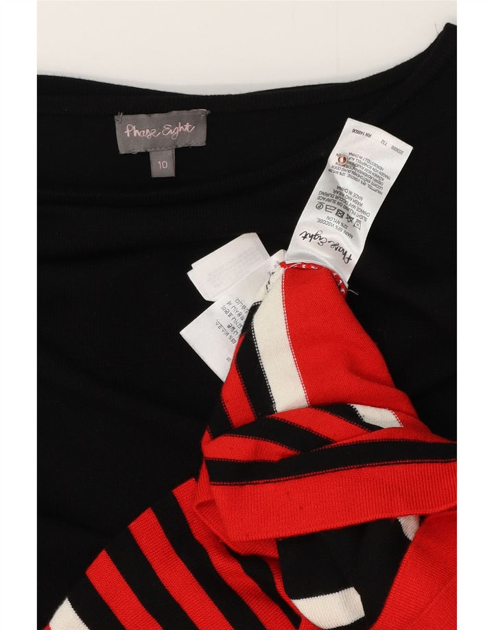 Женское платье-джемпер с рукавом 3/4 PHASE EIGHT, UK 10, маленькое черное в полоску