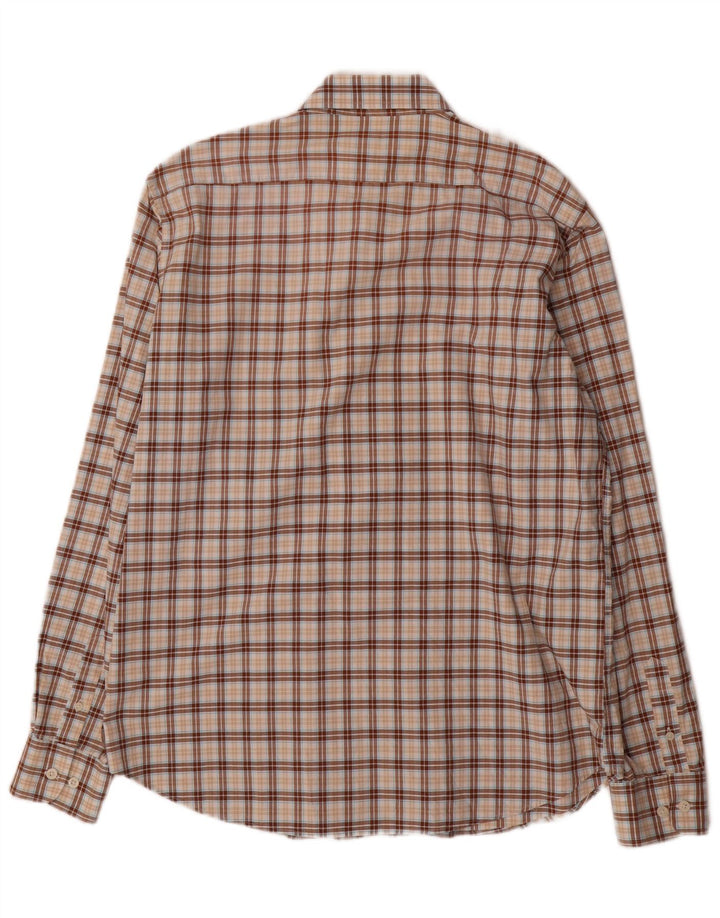 Мужская оксфордская рубашка Ivy XL из хлопка в коричневую клетку