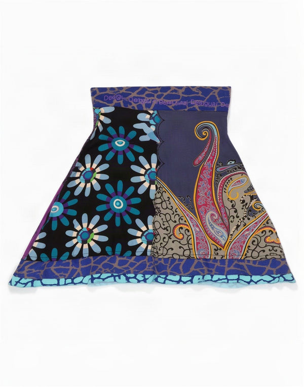Женская юбка-трапеция с рисунком Desigual Medium W30 Разноцветный пейсли