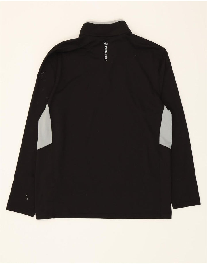 PUMA Mens Zip Neck Tracksuit Top Jacket Large Black Colourblock Polyester Vintage Puma and Second-Hand Puma from Messina Hembry 