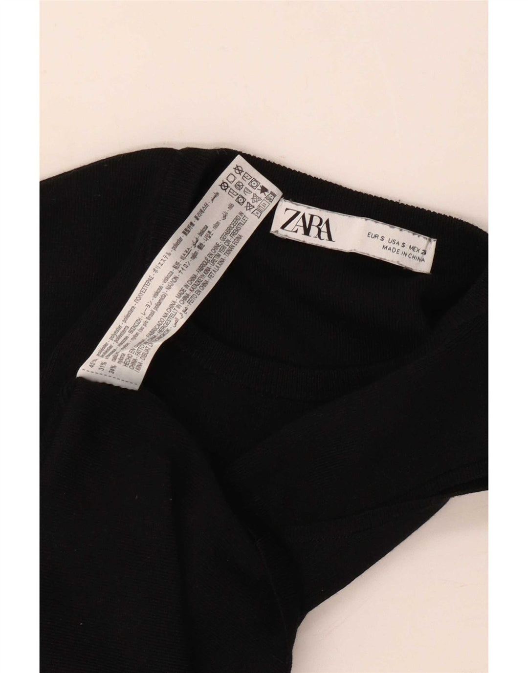 Женский укороченный жилет Zara UK 8, маленький черный полиэстер