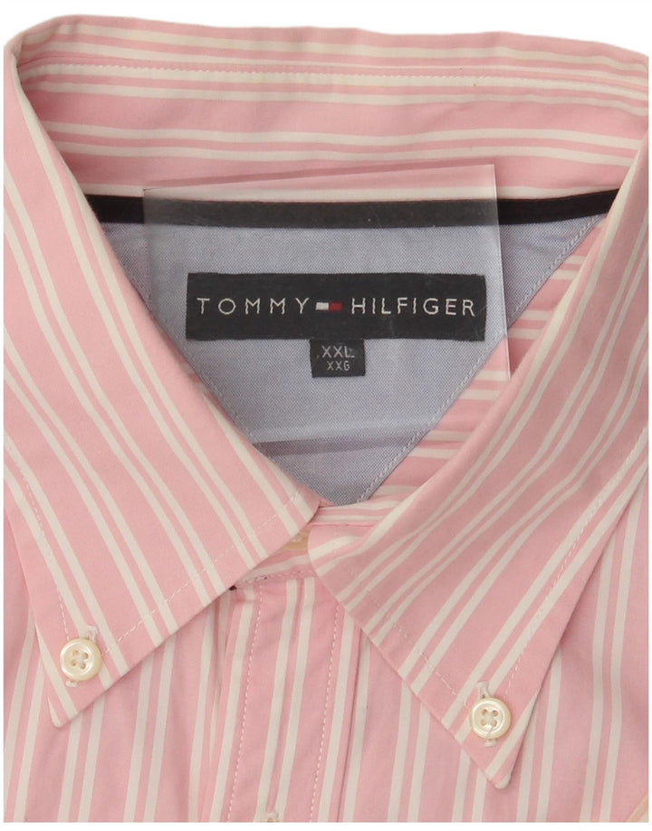 Мужская рубашка Tommy Hilfiger 2XL розовая в тонкую полоску
